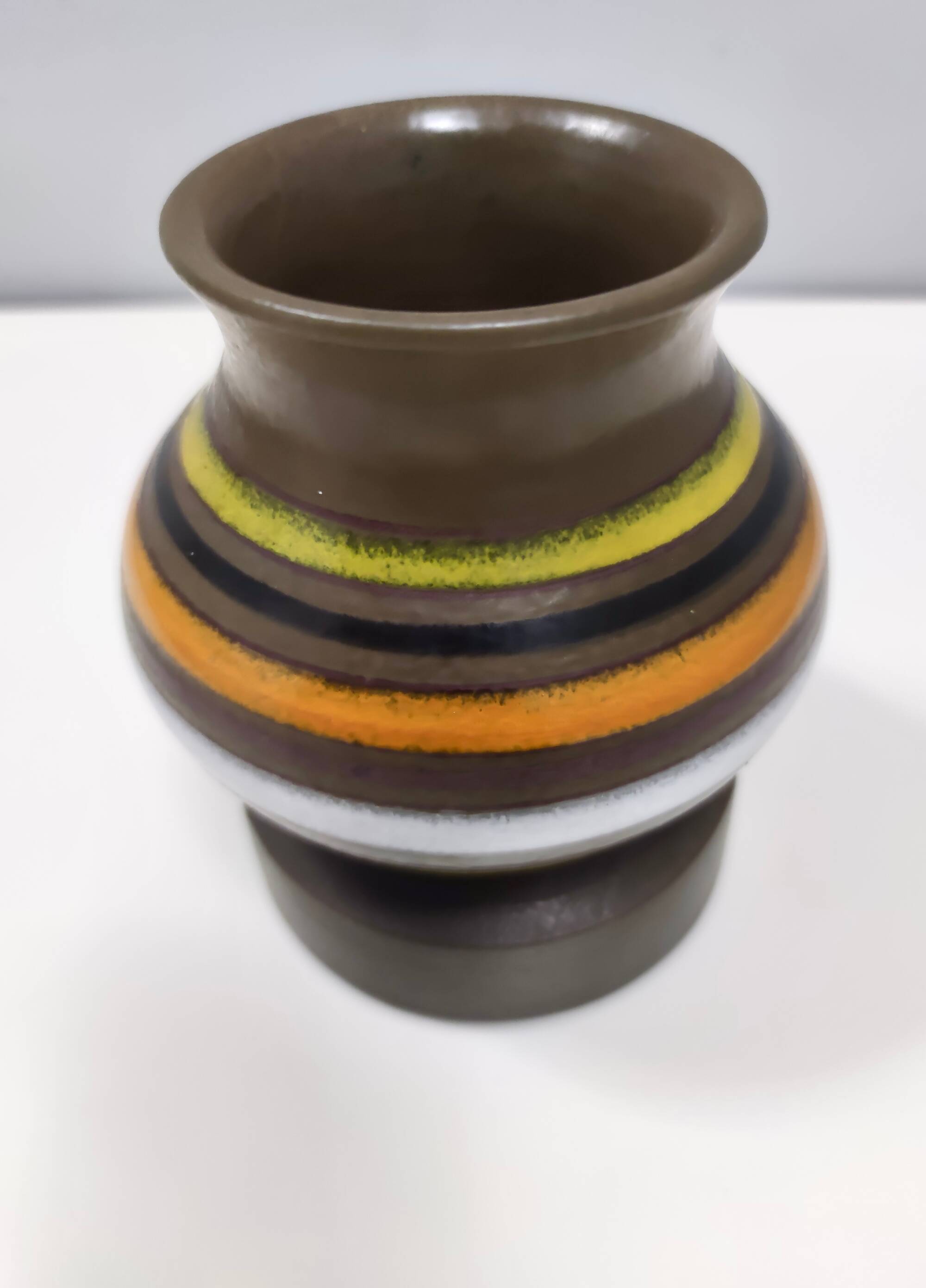 Brown Enameled Earthenware Vase by Bitossi