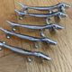 Knife doors dog basset / dachshund silver metal