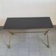 Vintage 1970 coffee table in bronze & glass with goat's foot legs 70s chic