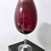 Vintage Crimson Hand-Blown Glass Vase, Empoli, Italy