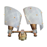 Double Wall Lamp in Plexiglas and Brass