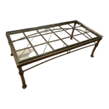 Iron coffee table and glass top