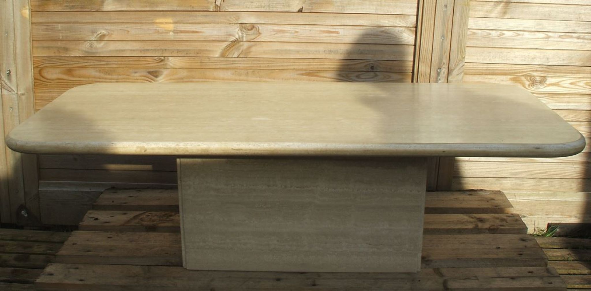 Travertine coffee table
