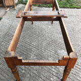 Antique farmhouse table in solid cherry wood with its 2 benches