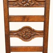 Set of 8 Rustic Chairs in Henri II Style, Carved Oak