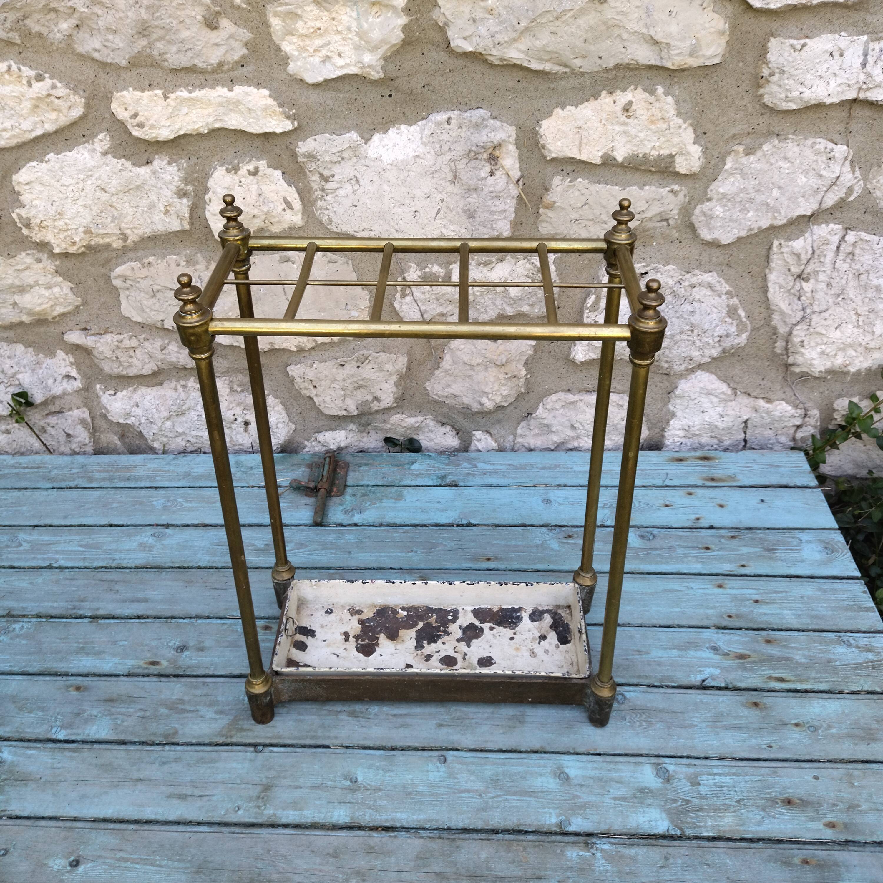 Porte parapluie canne laiton
