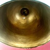 Matte black metal chandelier - gold interior