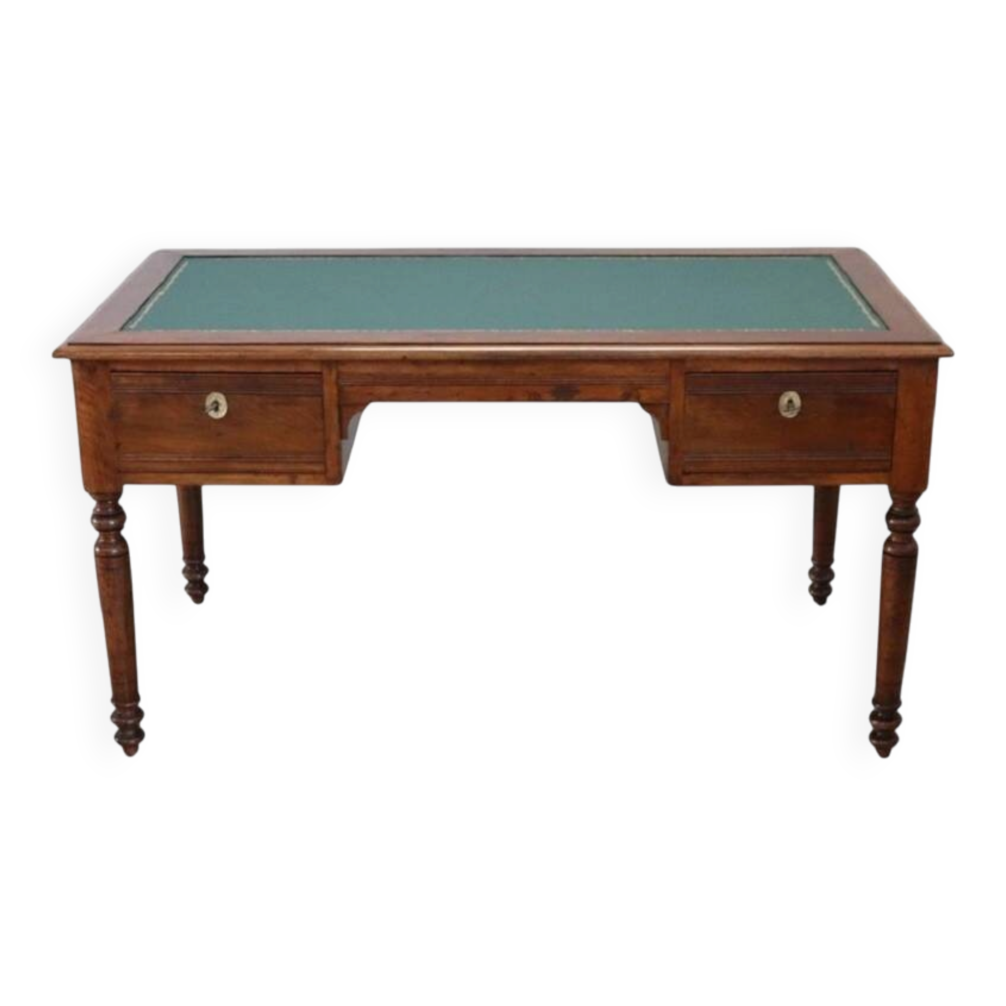 Antique Desk In Walnut, Italy Mid 19th Century, Restored
