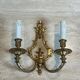 Pair of Bronze Wall Lights in Louis XVI Style by Lucien Gau