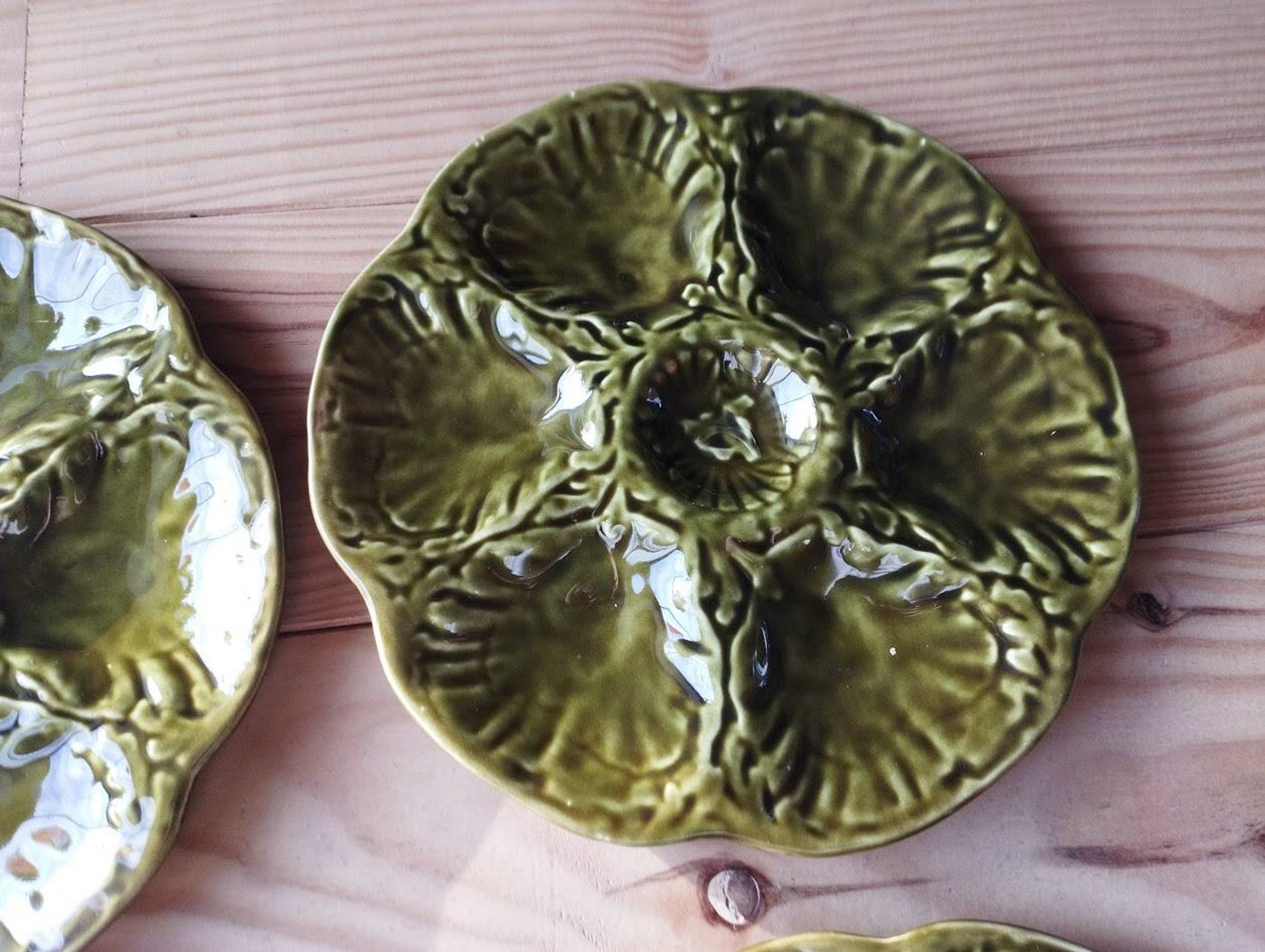 6 vintage ceramic oyster plates from Gien