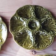 6 vintage ceramic oyster plates from Gien