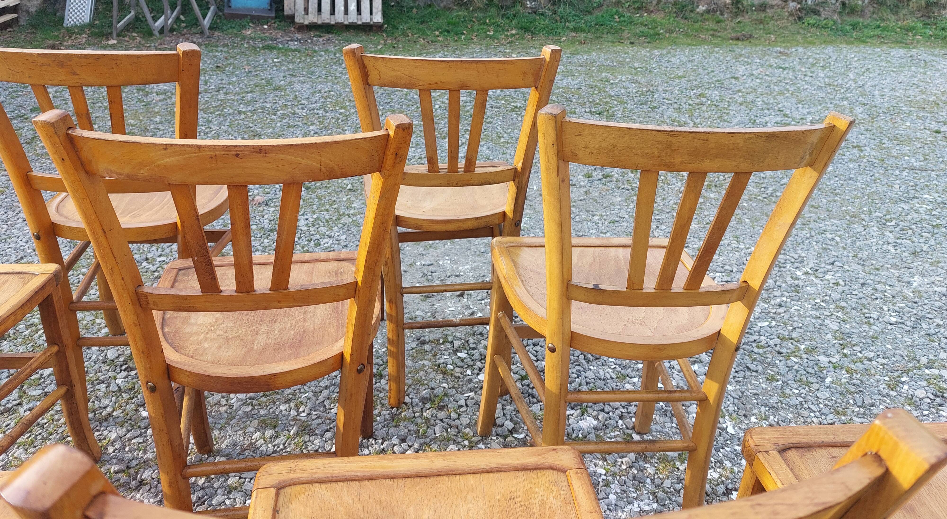 9 wooden bistro chairs, Luterma style