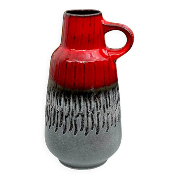 Vase Carstens Tönnieshof 1532-34 in red and grey fat lava ceramic – 1960s