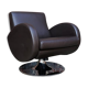 Fauteuil design en cuir chocolat