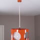 Suspension ball space age seventies in openwork metal orange laca circa 1970