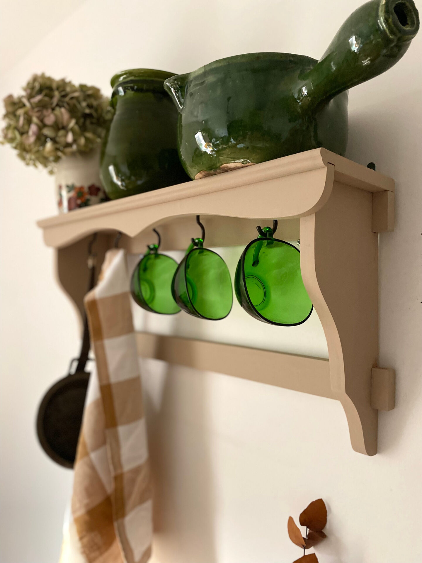 Antique wooden wall shelf