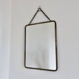 Ancien miroir de barbier à chainette vintage, années 30 40