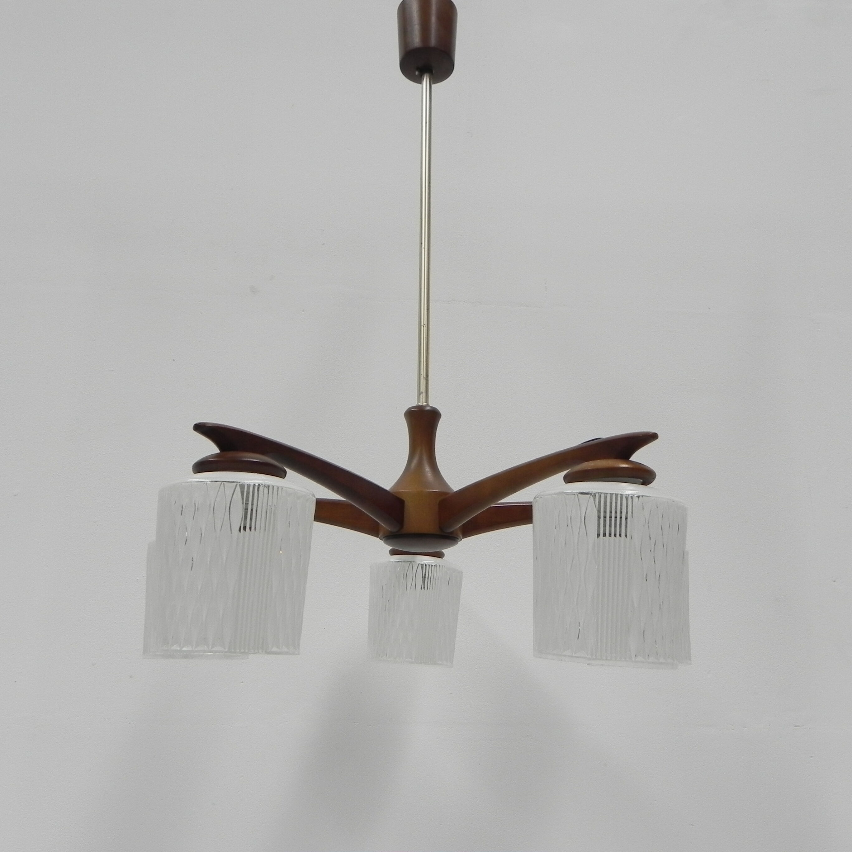 Vintage hanging lamp with 5 glass shades