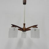 Suspension vintage avec 5 abat-jours en verre
