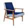 Original renovated vintage armchair 1960s, houndstooth, velvet