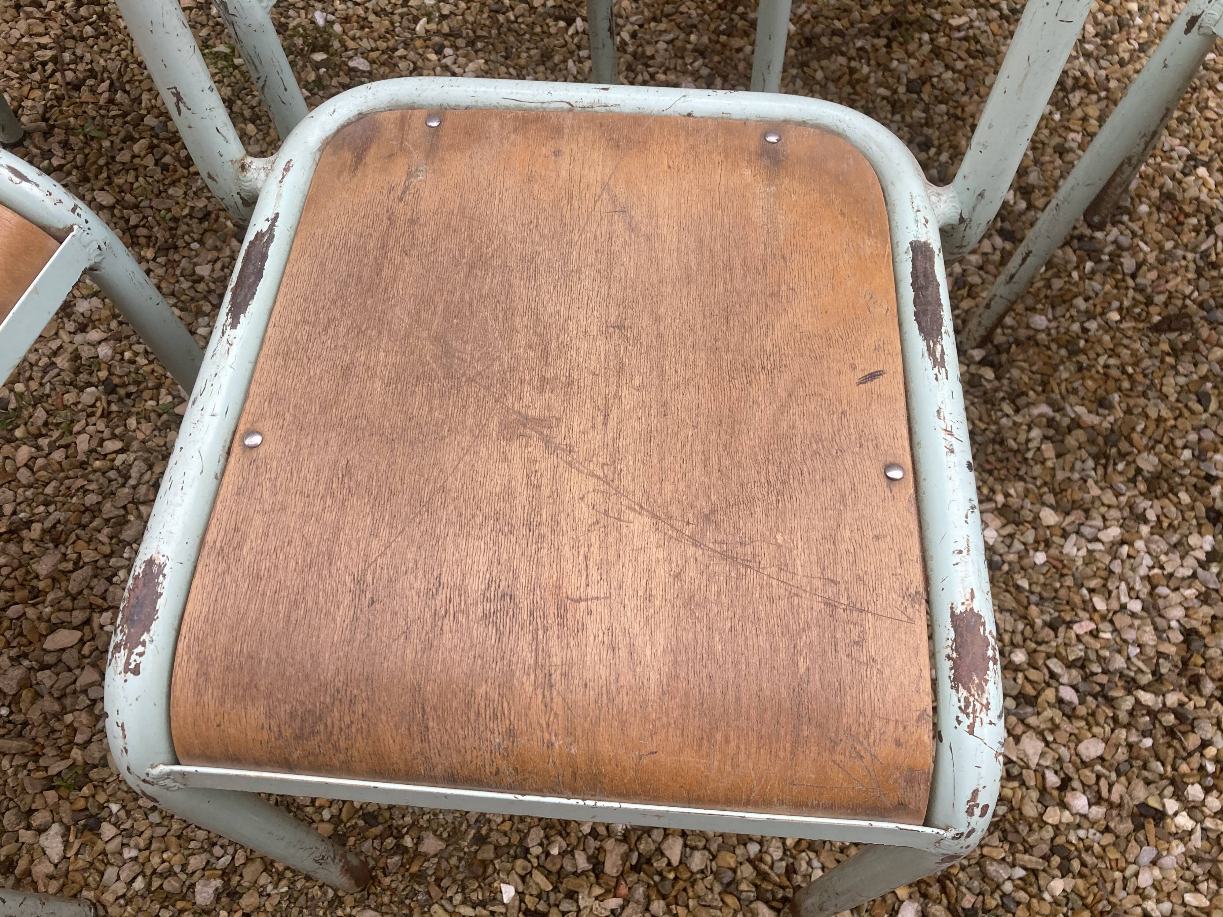 Lot of 6 sky blue Tolix chairs