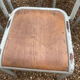 Lot of 6 sky blue Tolix chairs