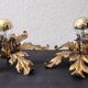 2er Set vergoldet Blattgold Barock Wandlampe Florentiner Hans Kögl Italien