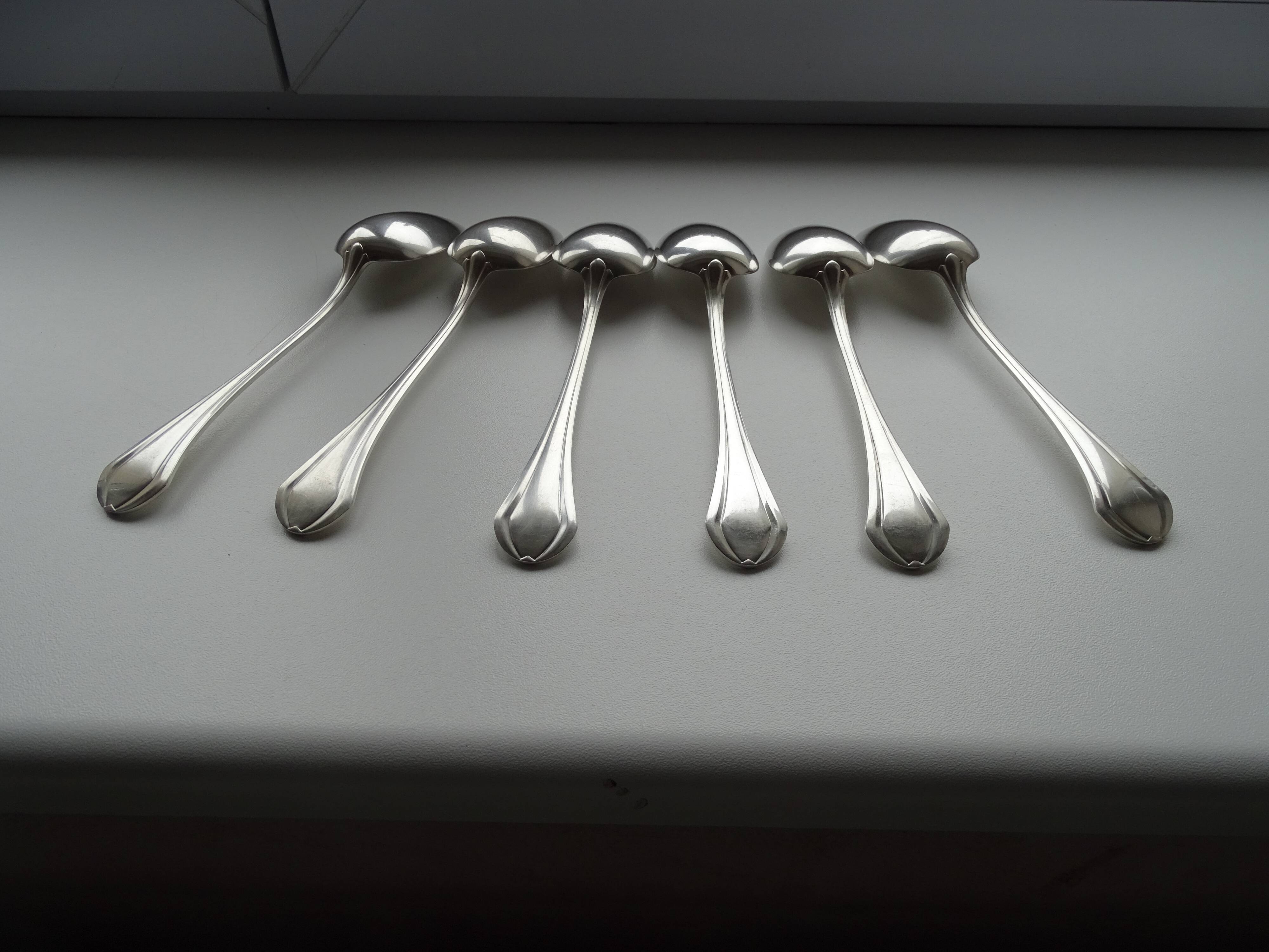 Christofle - 6 tablespoons / desserts silver metal model Printania - 20.2 cm