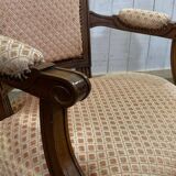 Pair of early 20th century Louis XVI armchairs in walnut