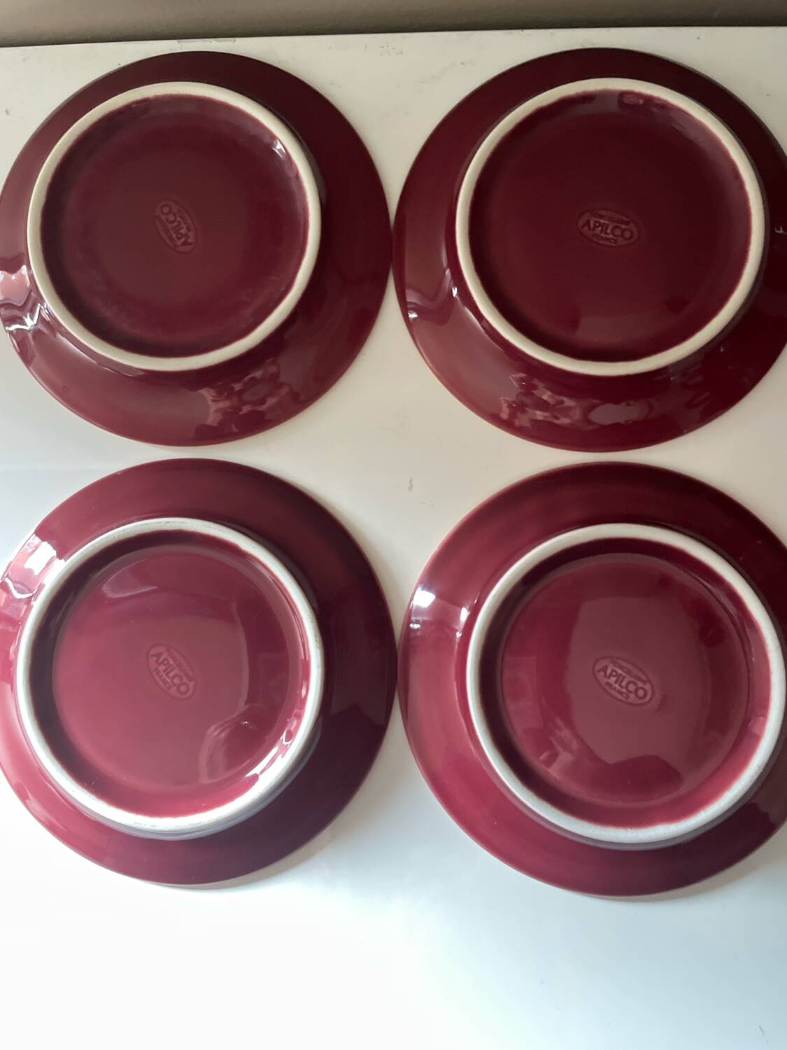 Set of 4 Apilco Bordeaux coffee cups