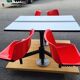 Table modus et 4 chaises Osvaldo Borsani par Tecno Italie 1970 Space Age