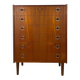Danish 1960s teak chest of drawers with metal insert