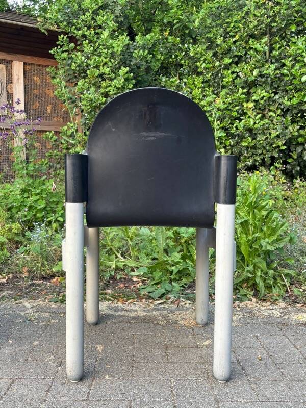 Grey wash Thonet Flex stacking chairs – design classic by Gerd Lange