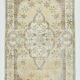 Tapis persan jaune clair et marron 4x7, 114x204 cm