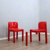 1970s Kartell Model 4875 chair by Carlo Bartoli red color