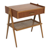 Scandinavian teak and oak bedside table, Sweden, 1960