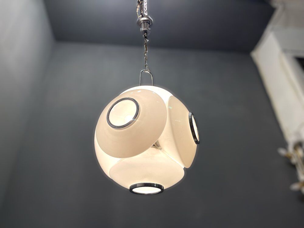Mid-Century Italian Opaline Glass Light Pendant
