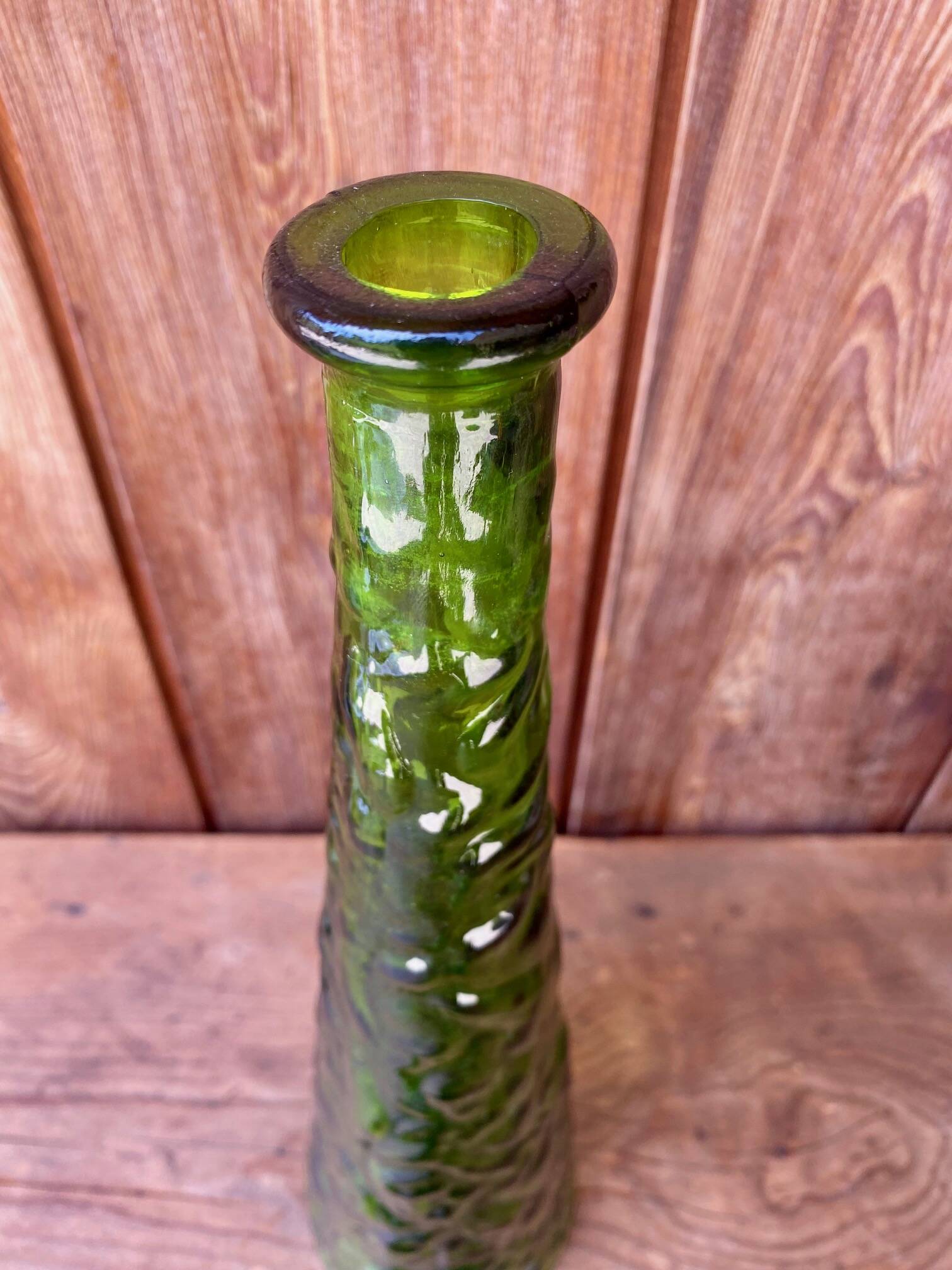 Italian carafe Empoli green 1970s.