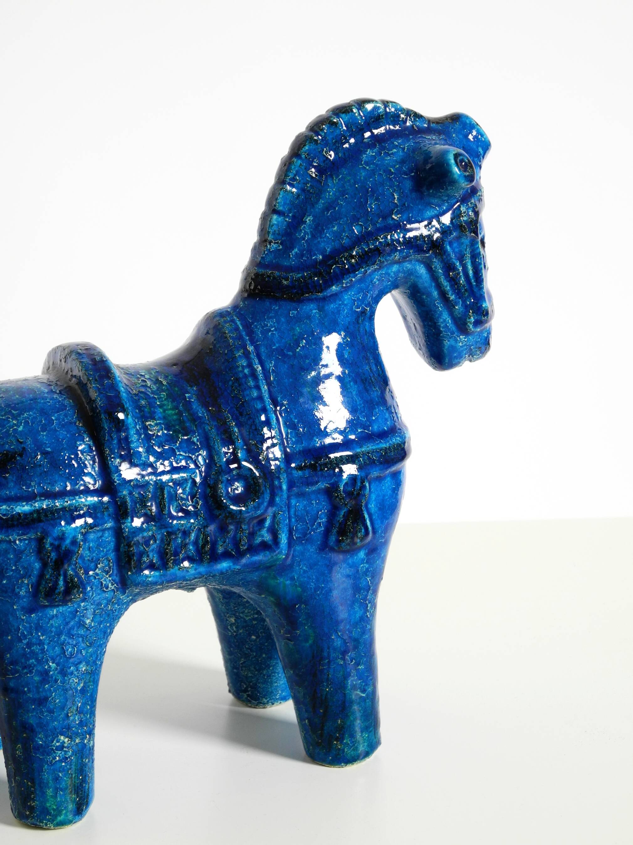 60s ceramic horse from the Rimini Blue collection by Aldo Londi for Bitossi