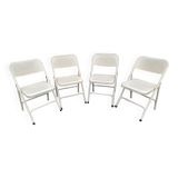 Set of 4 folding metal chairs from the 80s/90s