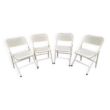 Set of 4 folding metal chairs from the 80s/90s.