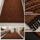 Moroccan Berber Mrirt rug in tobacco brown wool, black weave – 210 × 300.