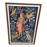 Large medieval tapestry canvas The Falconer