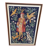 Large medieval tapestry canvas The Falconer