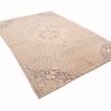 6x8 Vintage Cream & Black Oriental Persian Rug, 176x259Cm