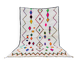 Decorated white wool rug 200cm x 300cm
