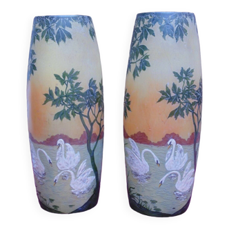 Pair of Daum Legras vases