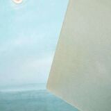 Vintage minimalist pendant lamp in fibreglass, Roche Babois