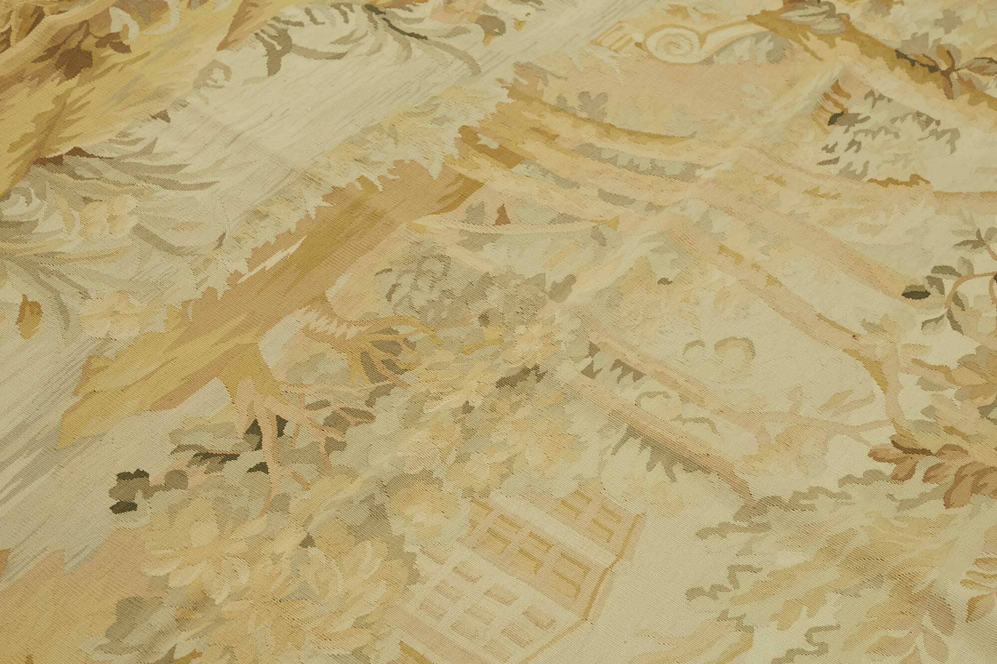 Handmade European Vintage Aubusson Kilim 153 cm x 242 cm