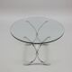 Glass and steel coffee table – 1970s modernist design
